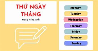 Các Thứ Ngày Tháng Tiếng Anh